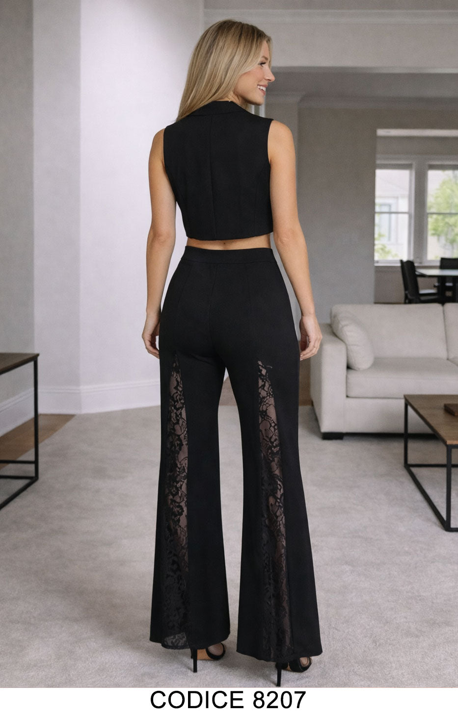 Conjunto negro con encaje espalda