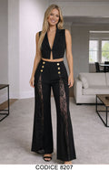 Conjunto negro con encaje frontal