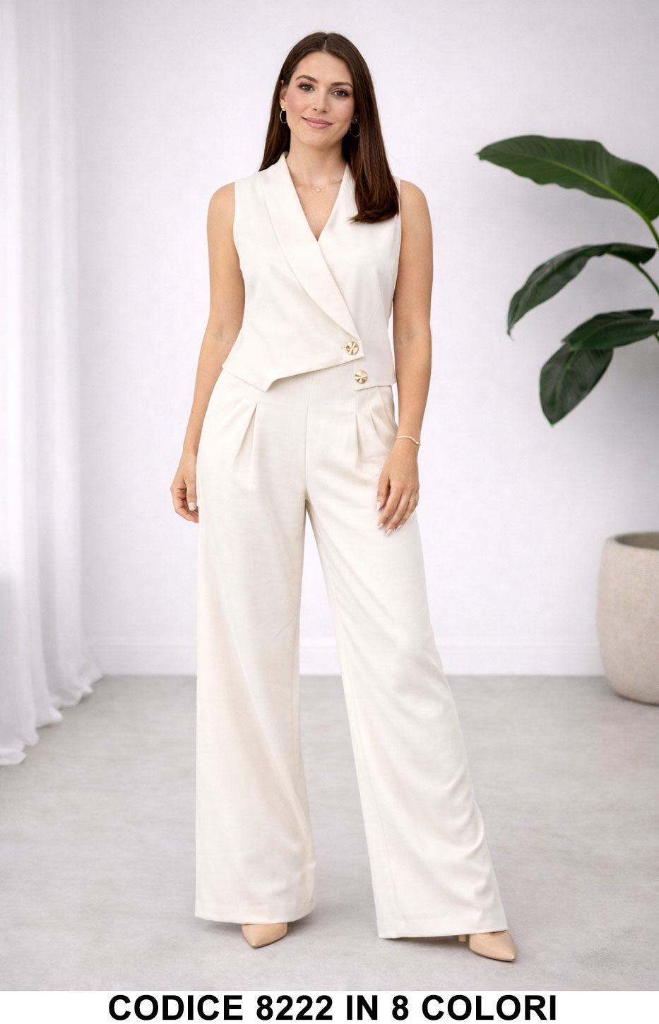 Conjunto asimétrico beige