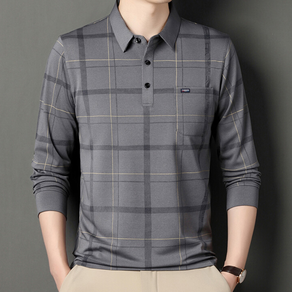 Timot camiseta a cuadros hombre gris