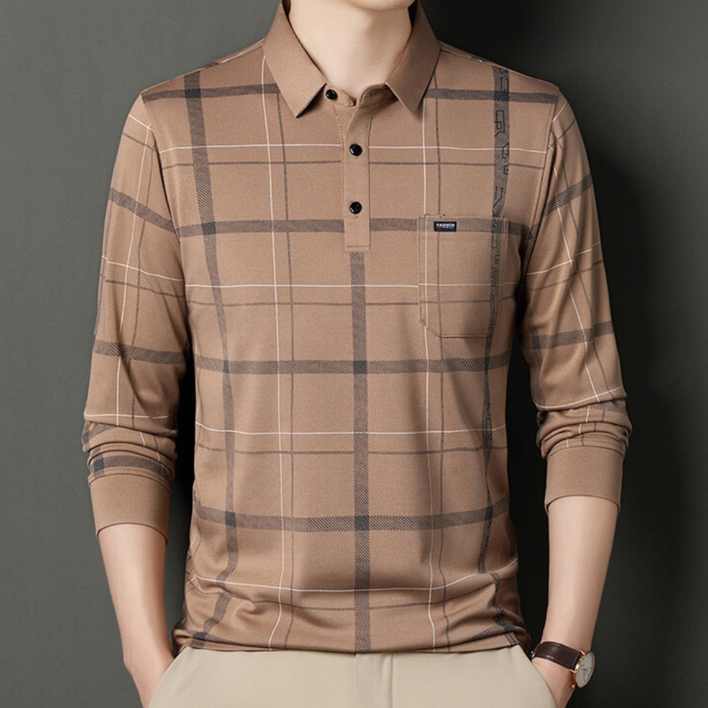 Timot camiseta a cuadros hombre caqui