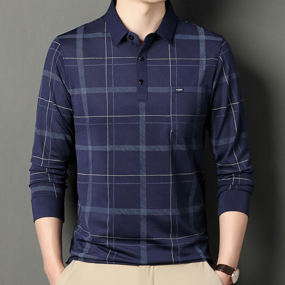Timot camiseta a cuadros hombre azul marino
