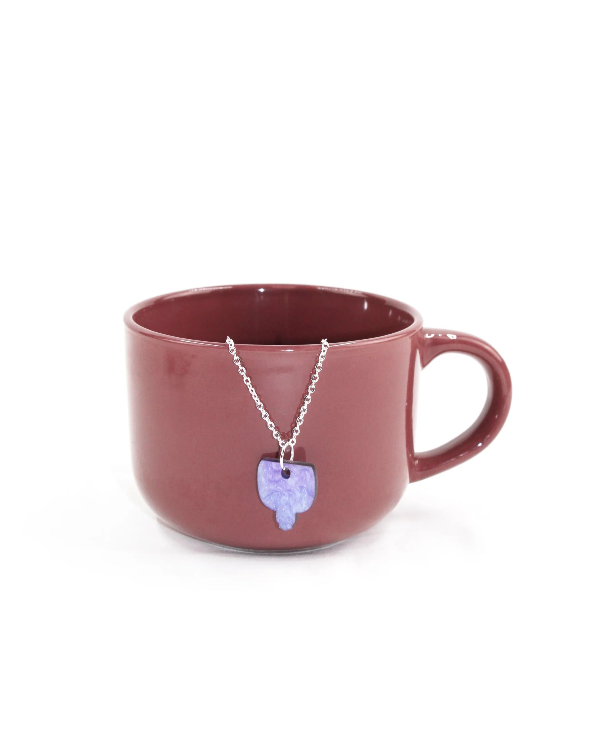 Violeta | Collar Plateado Marmolado