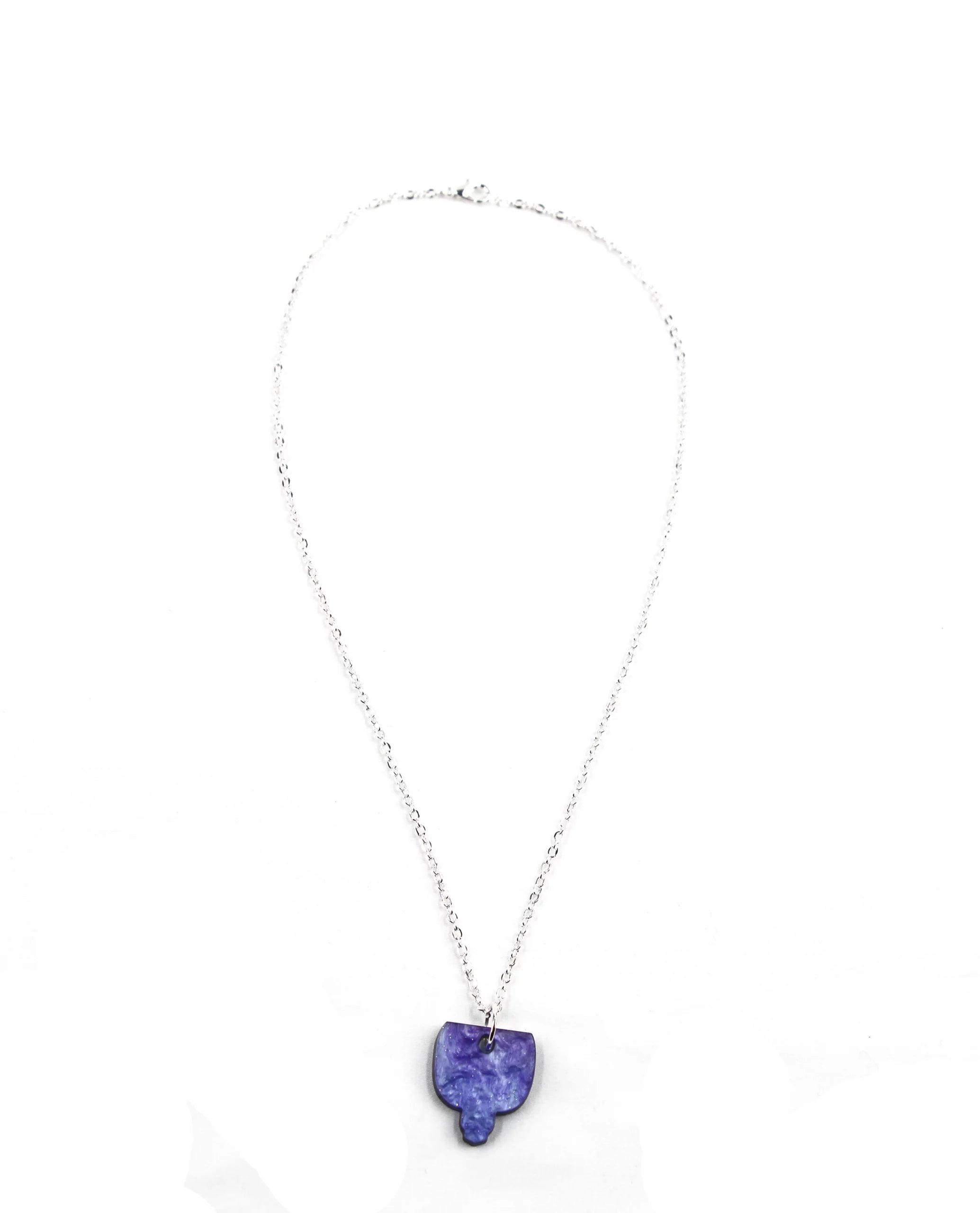 Violeta | Collar Plateado Marmolado
