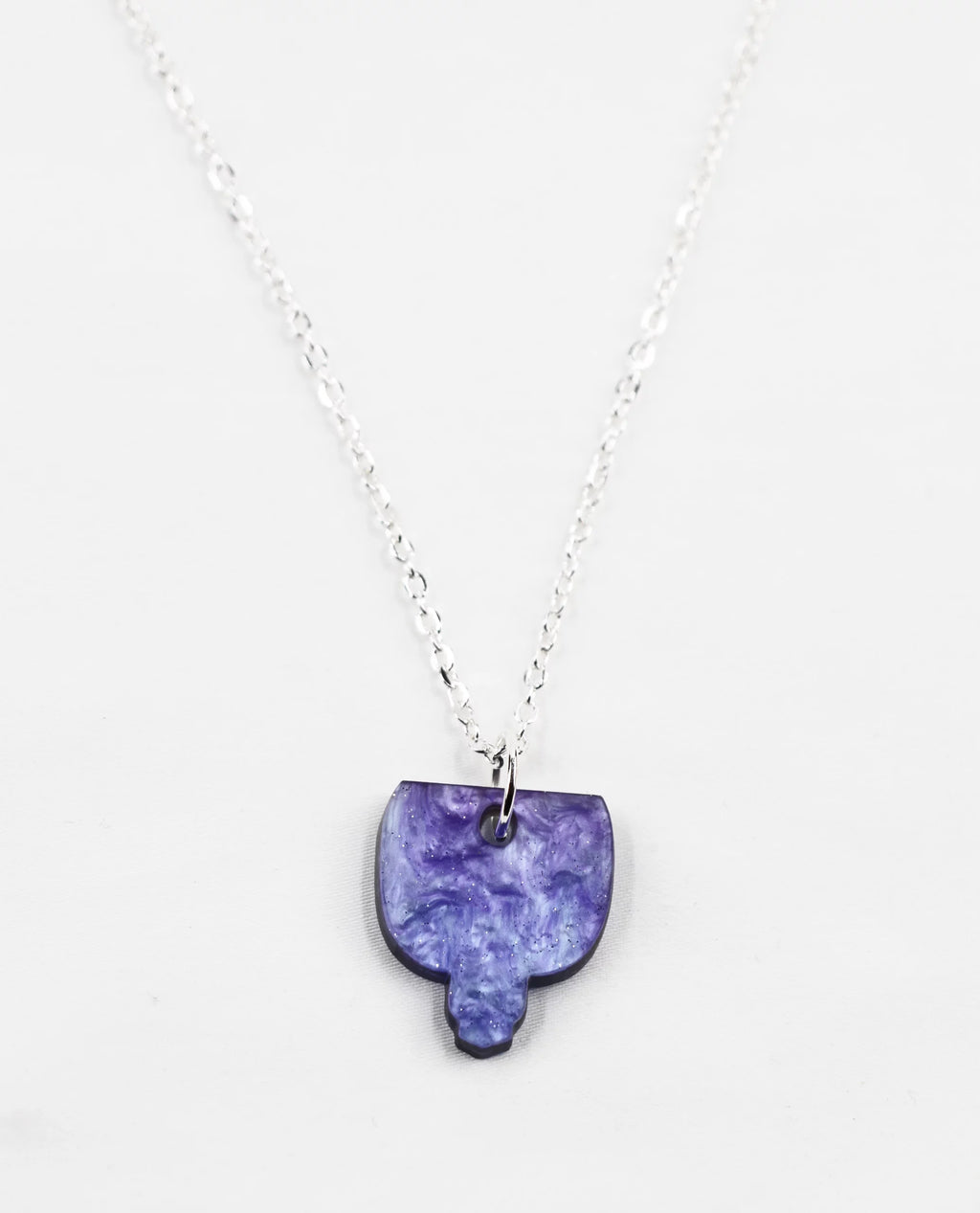 Violeta | Collar Plateado Marmolado