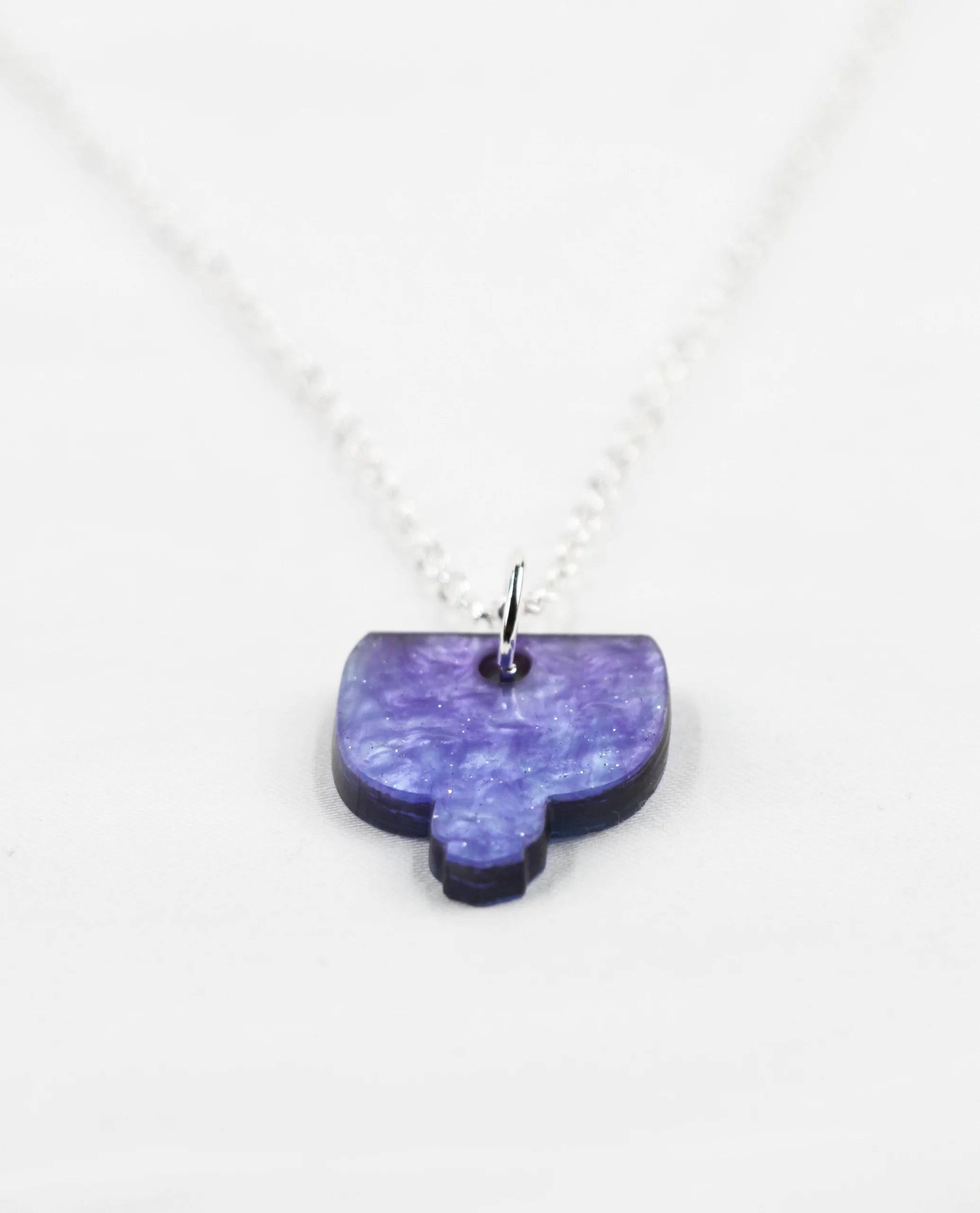 Violeta | Collar Plateado Marmolado