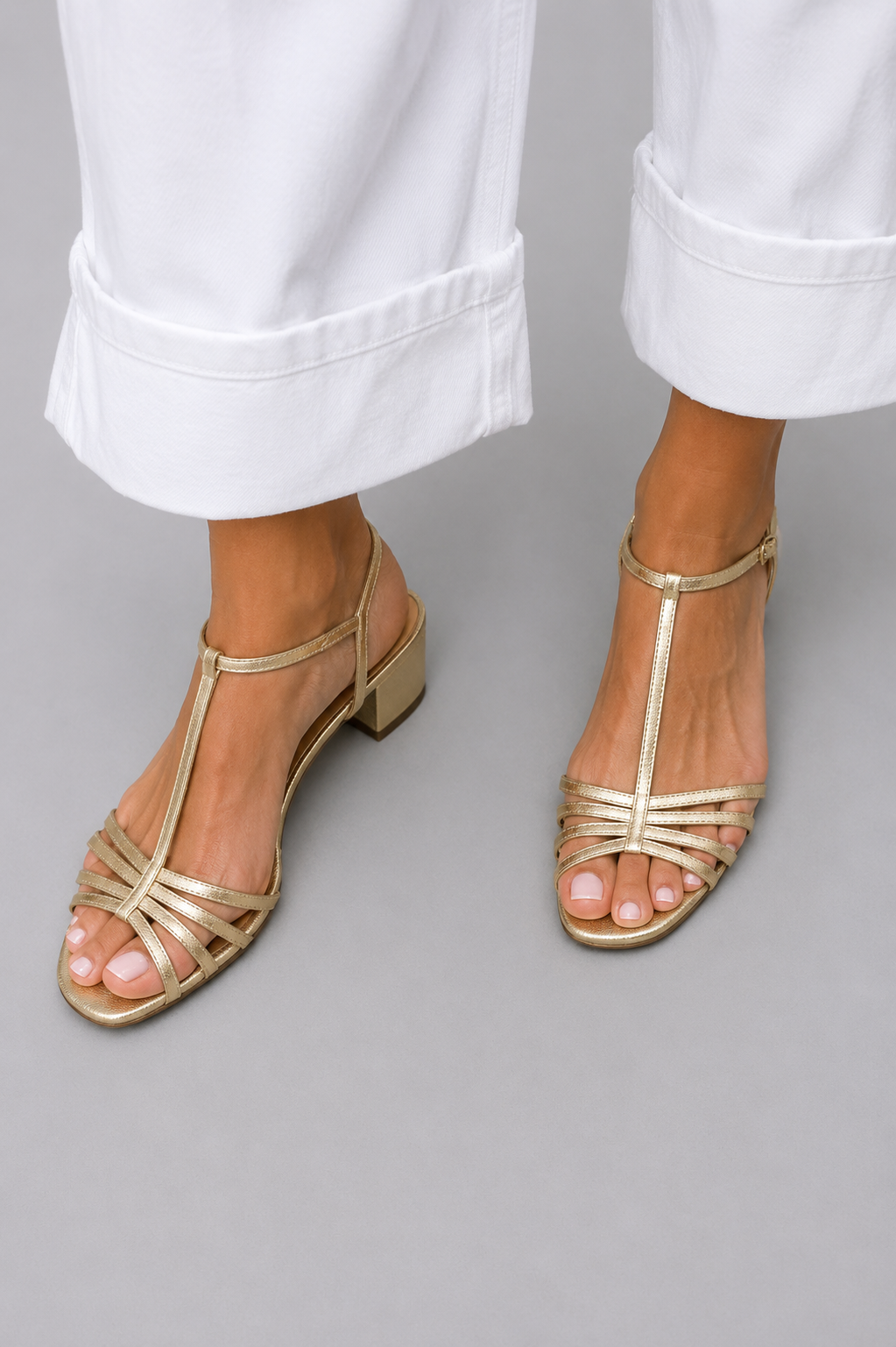 Allegra - Sandalias Doradas Elegancia Diaria