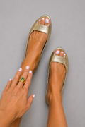 Gaia - Sandalias Doradas Comfort Chic