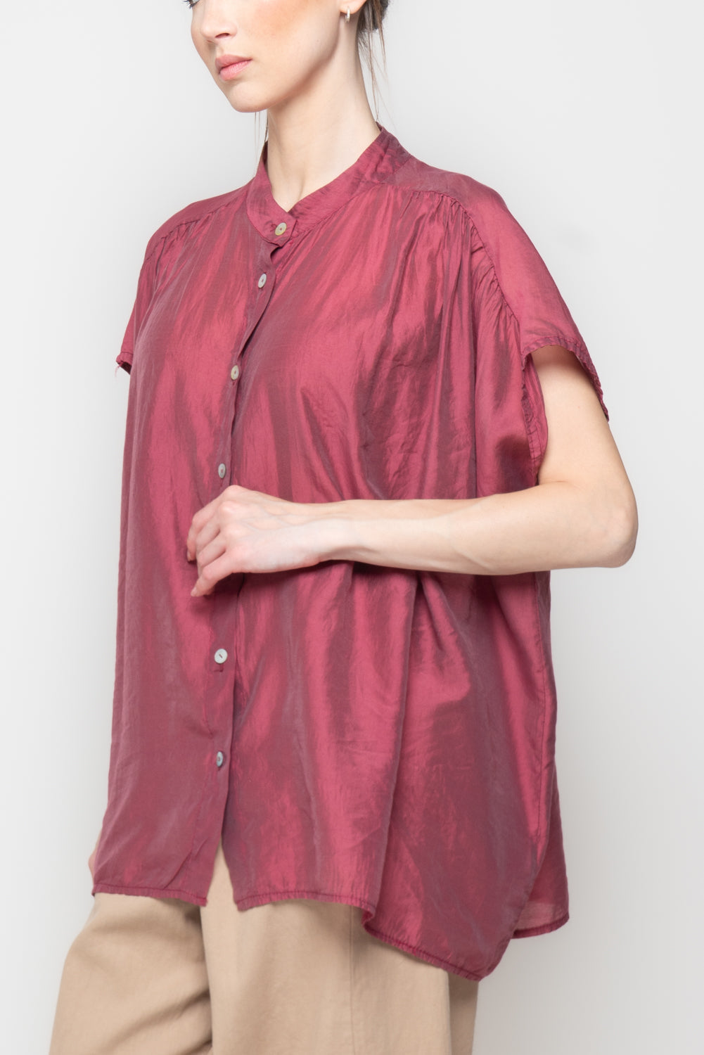 Camisa sin mangas oversize - bordeaux