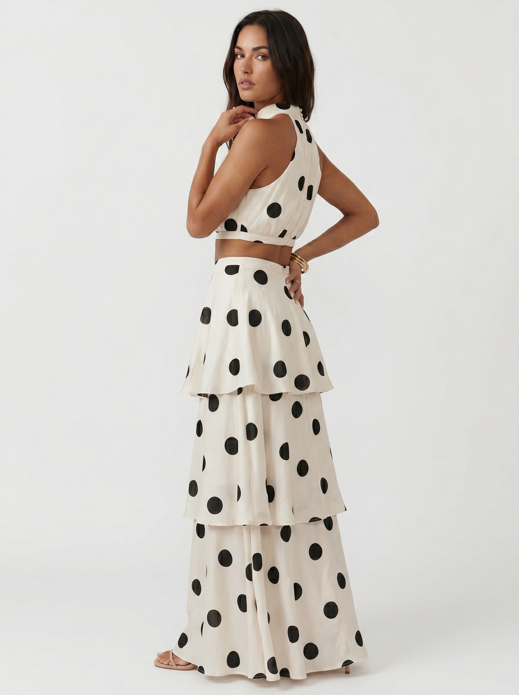 Lucía conjunto top y falda de lunares