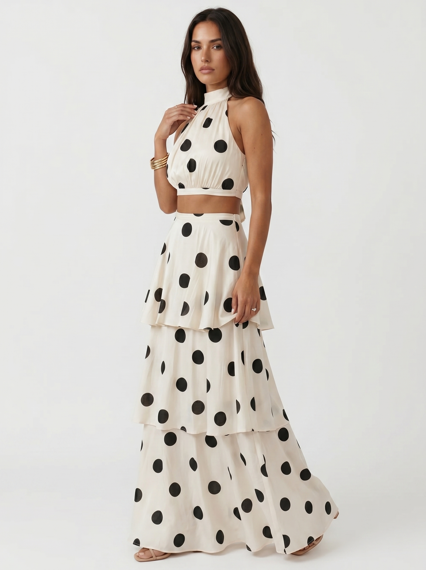 Lucía conjunto top y falda de lunares