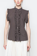 Camisa con volantes - moro