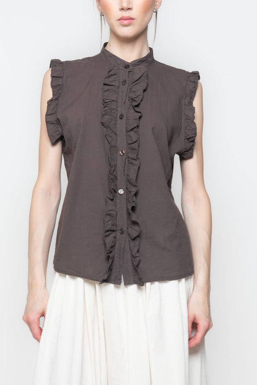 Camisa con volantes - moro