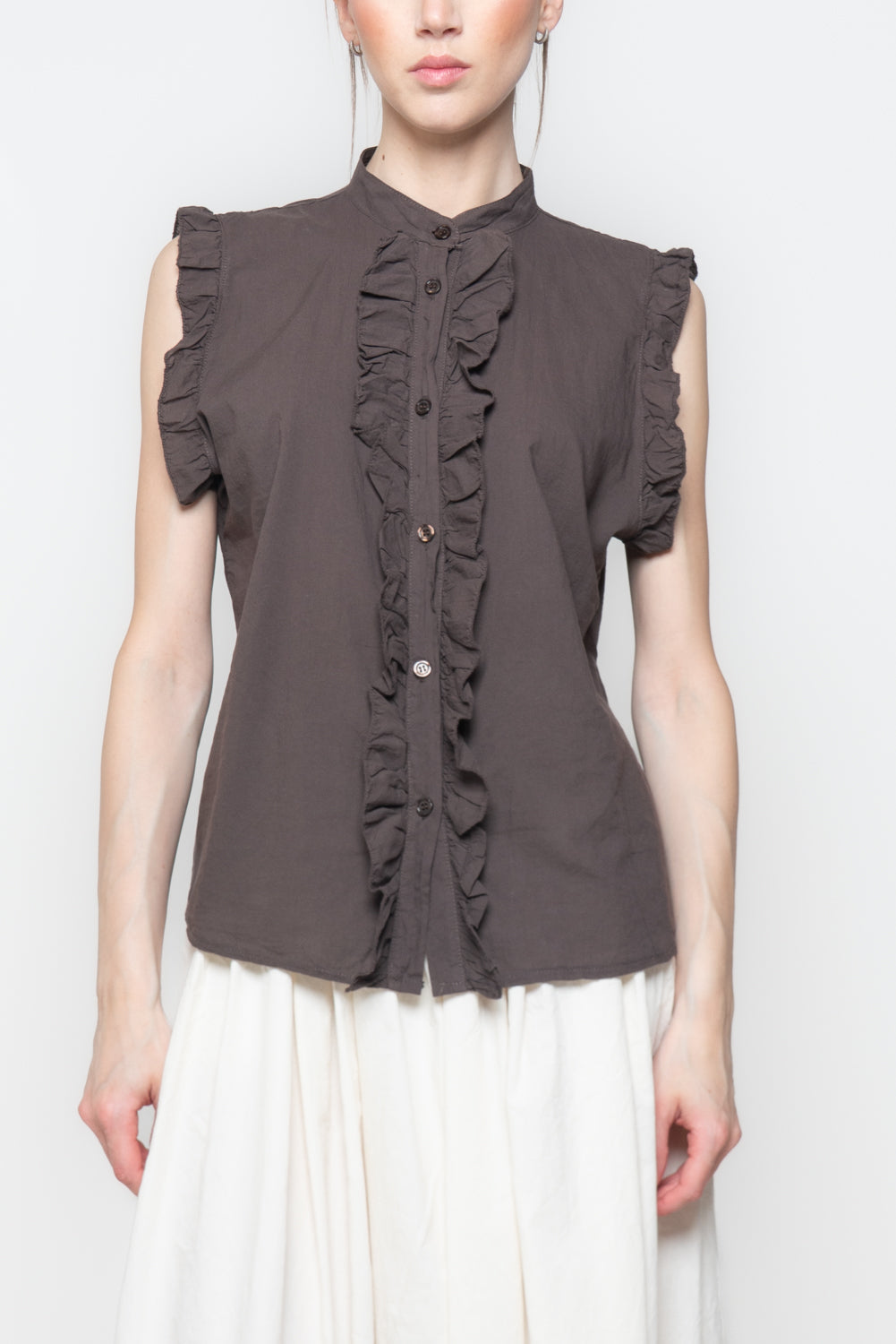 Camisa con volantes - moro