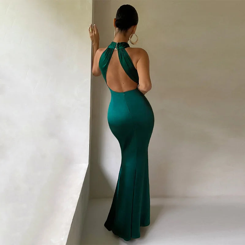 Ainara | Vestido Fiesta Halter Escote Cruzado
