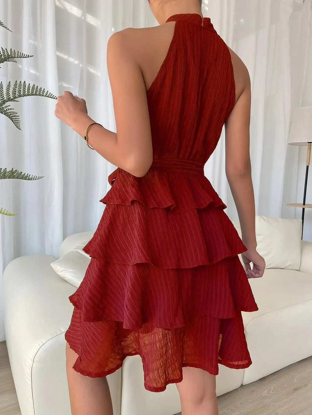 Rocío | Vestido Mini Halter Rojo
