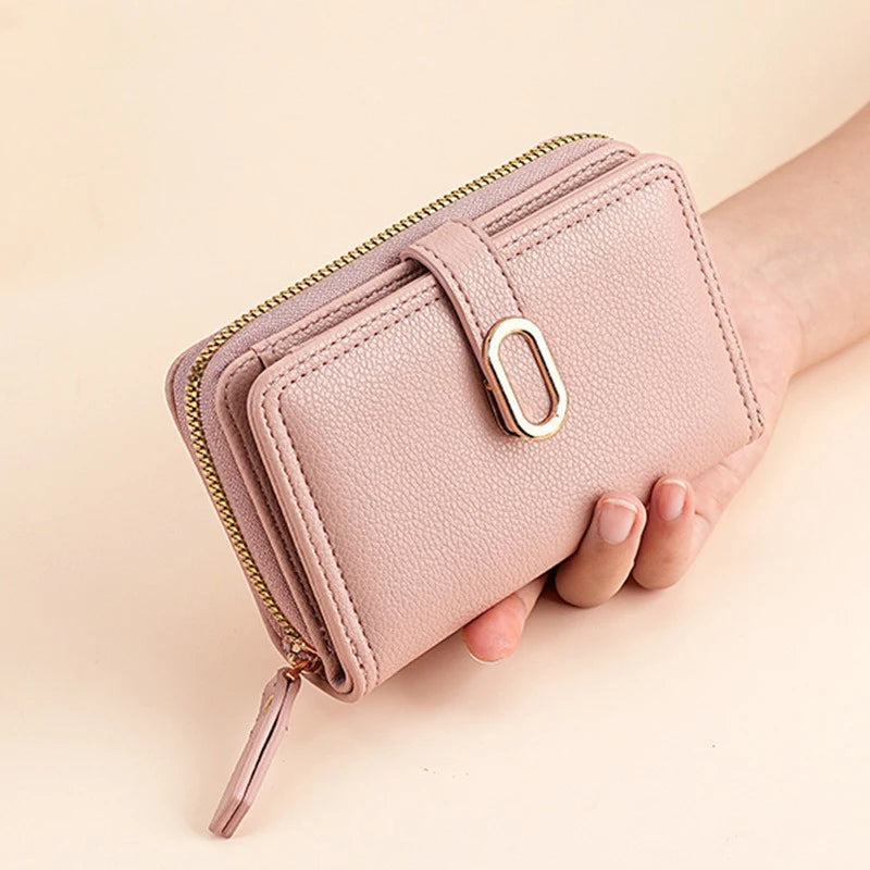 Coral | Cartera Lychee con Bolsillo de Monedas