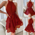Rocío | Vestido Mini Halter Rojo