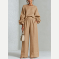 Adelaida | Conjunto beige de lino, vista frontal