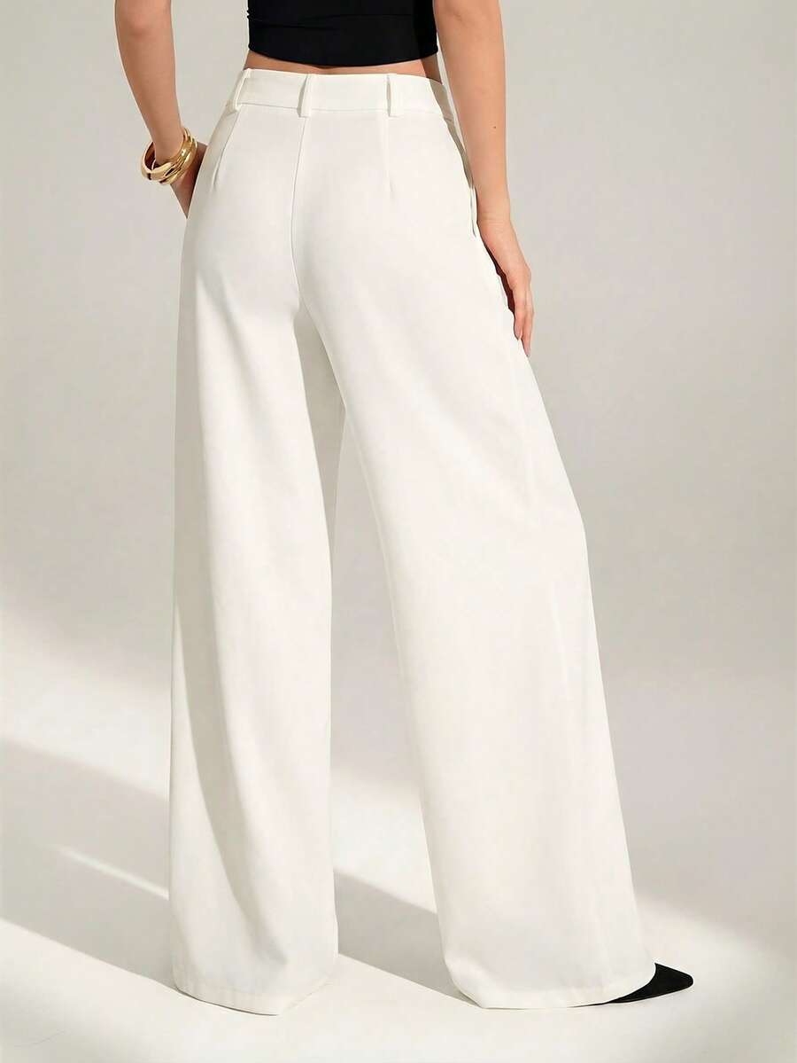 Alba pantalón palazzo blanco detalle frontal