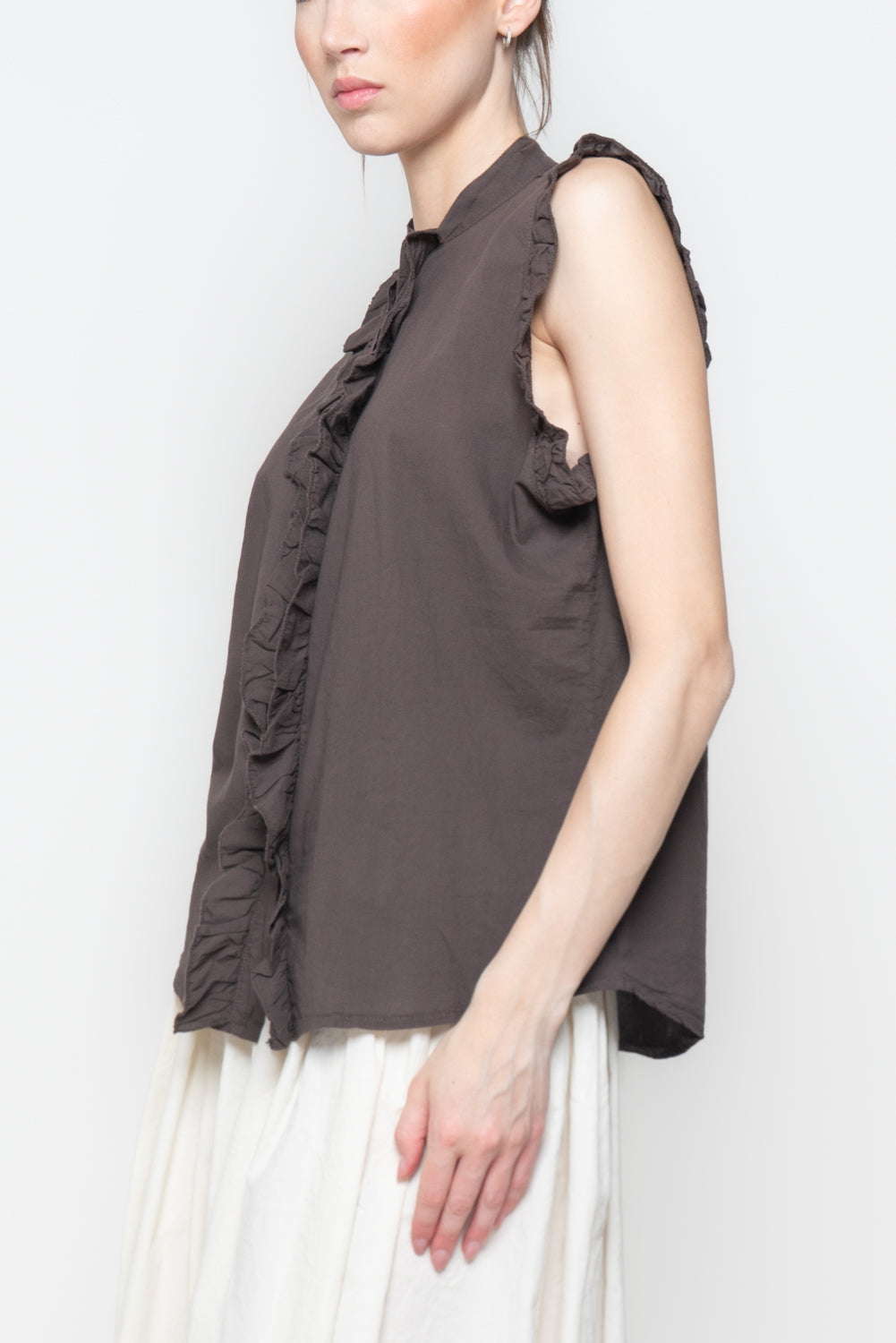 Camisa con volantes - celeste