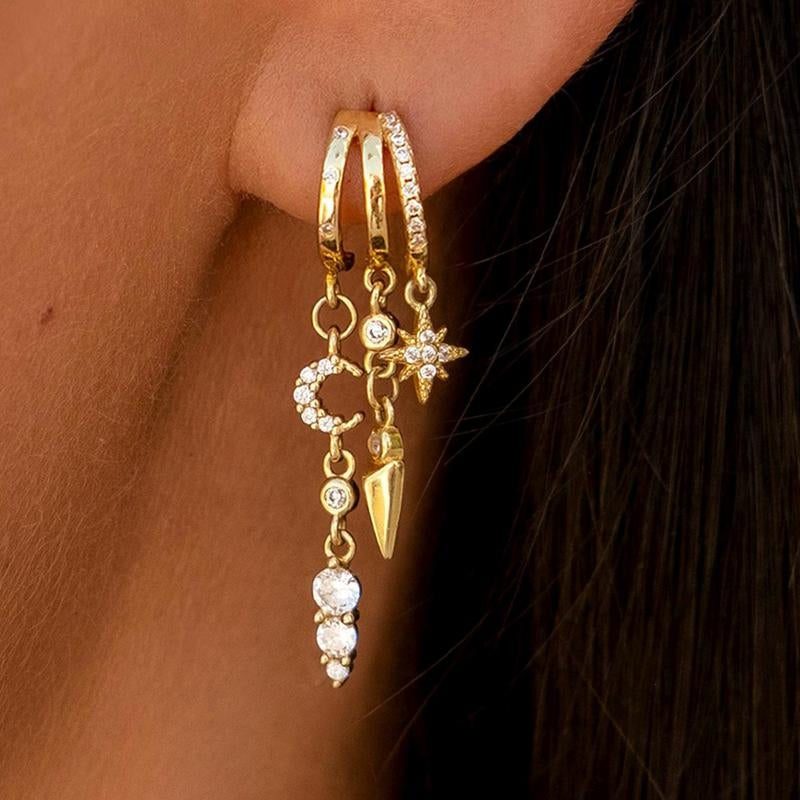 Élégance | Pendientes de aros apilados - imagen 1