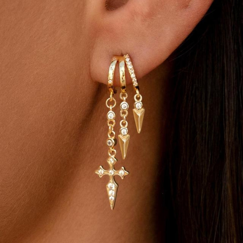 Élégance | Pendientes de aros apilados - imagen 2