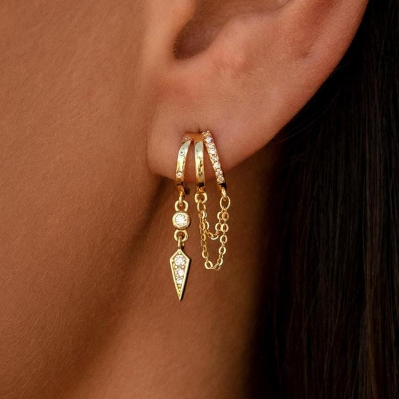 Élégance | Pendientes de aros apilados - imagen 3