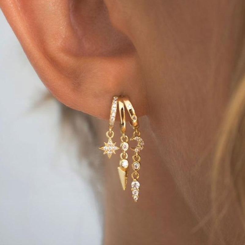 Élégance | Pendientes de aros apilados - imagen 4