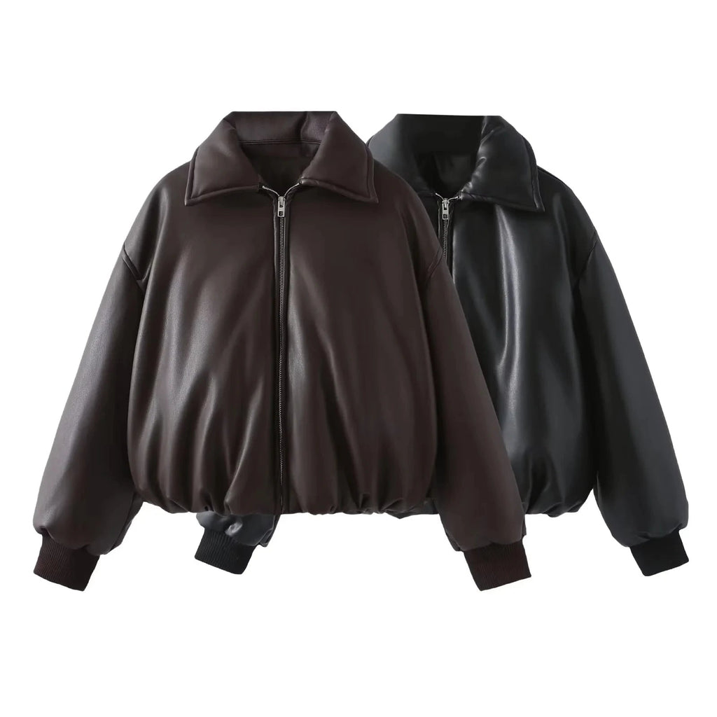 Celmara | Chaqueta bomber amplia efecto piel - imagen 5