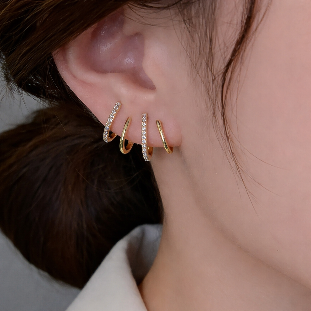 Evarune | Pendientes espiral con circonitas - imagen 3