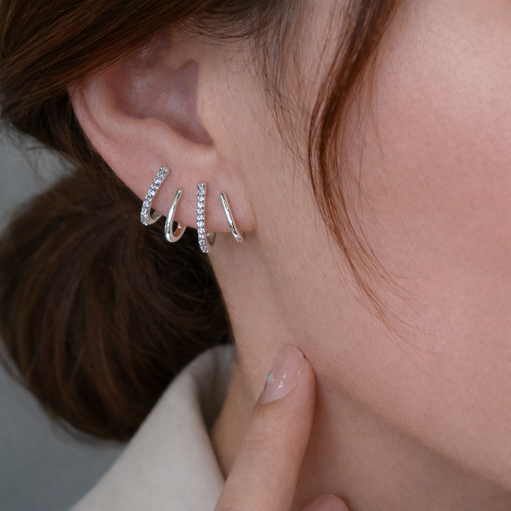 Evarune | Pendientes espiral con circonitas - imagen 4