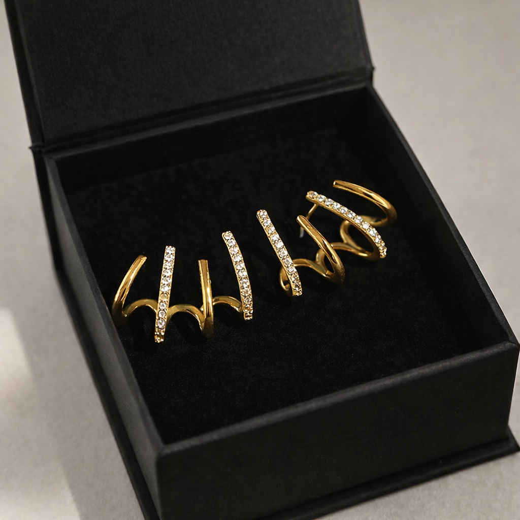 Evarune | Pendientes espiral con circonitas - imagen 5