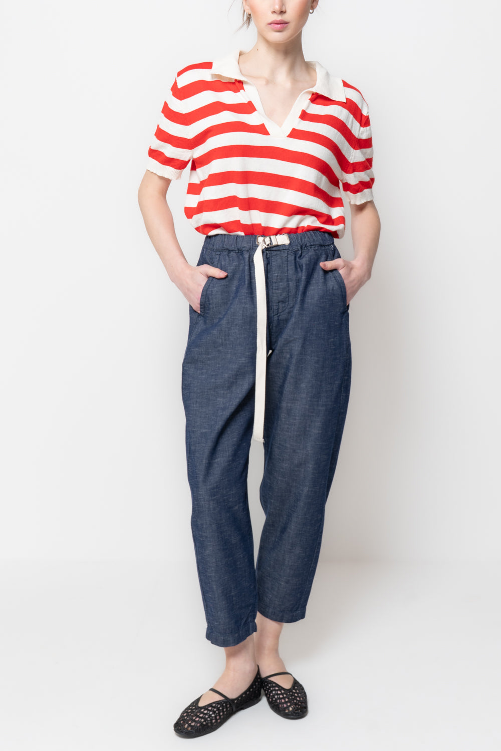 Pantalón denim con cordón