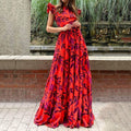 Leonor vestido floral rojo