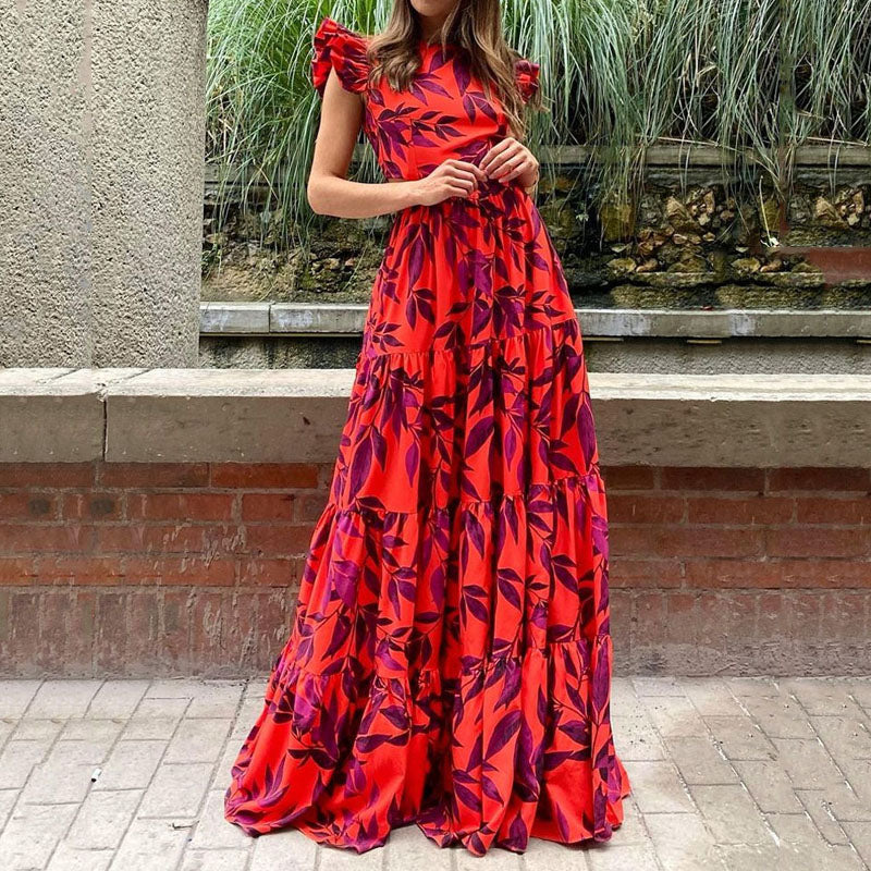 Leonor vestido floral rojo