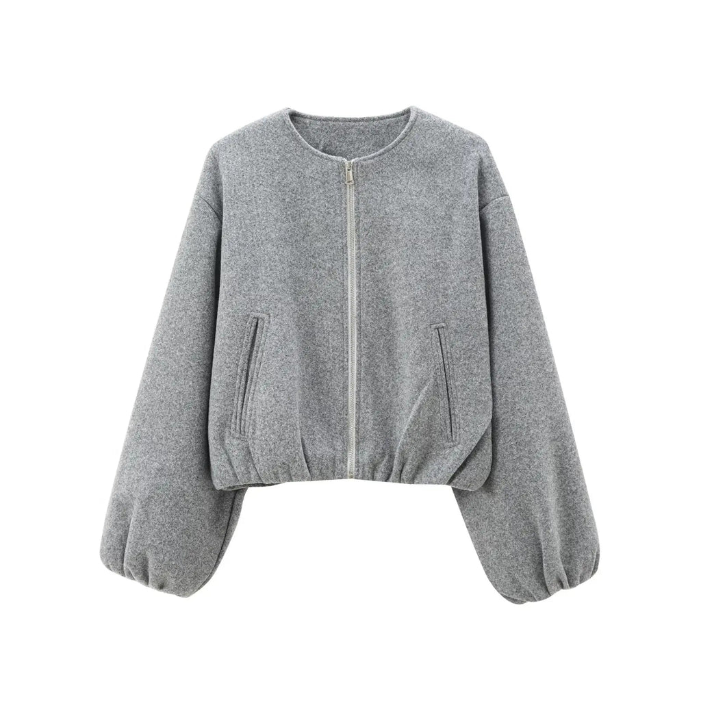 Lunvia | Chaqueta bomber corta con mangas globo - imagen 2