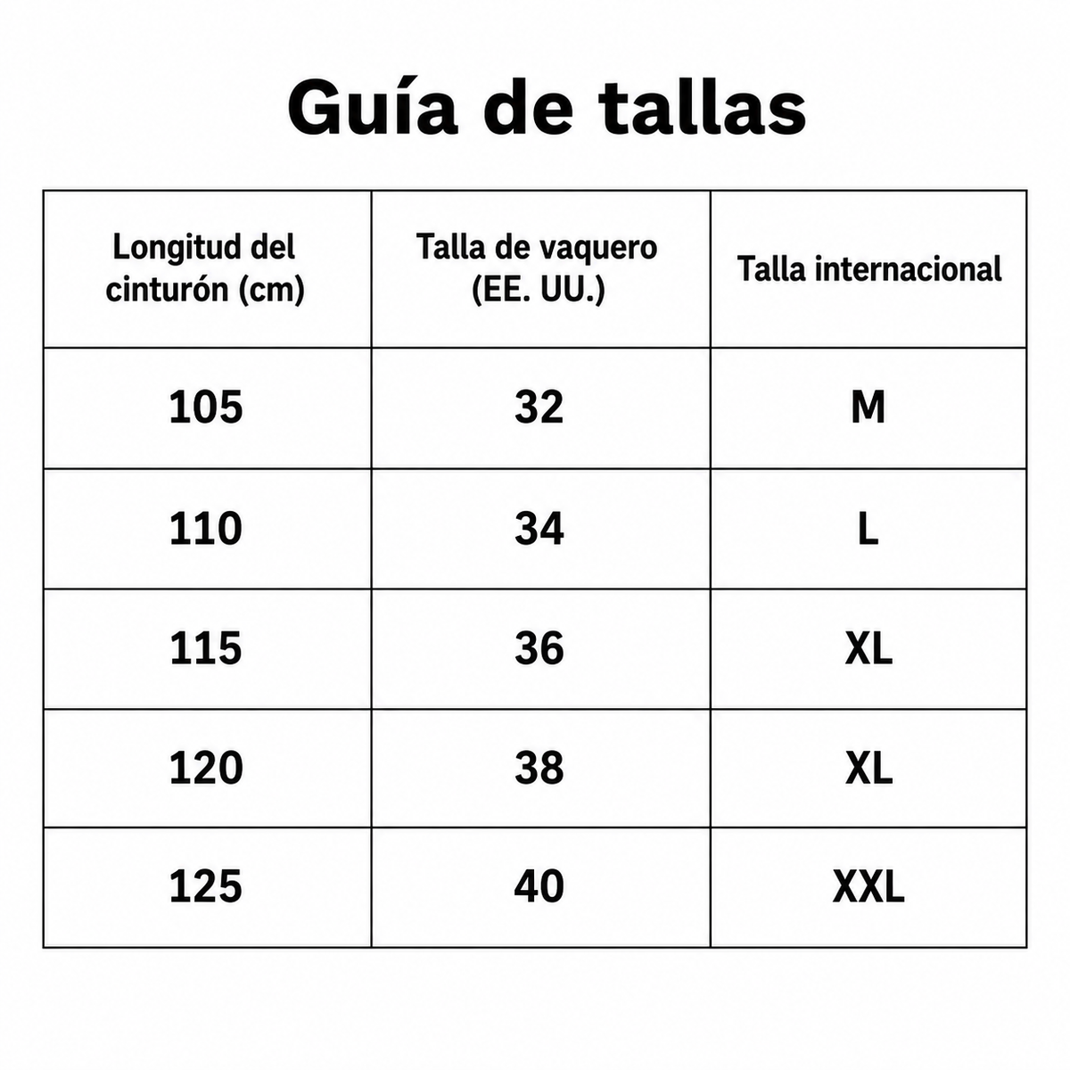 Montana | Guía de tallas en español