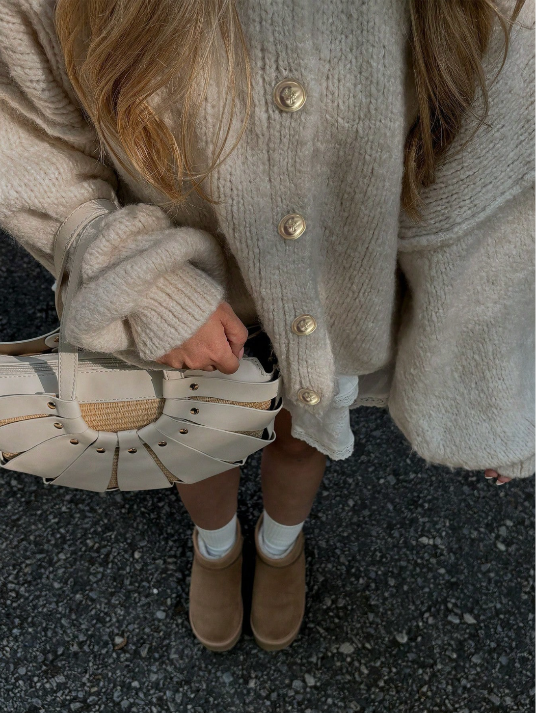 CozyGlam — cárdigan crema