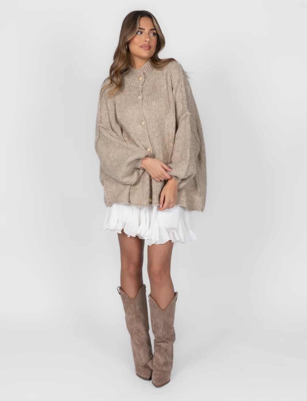 CozyGlam — cárdigan marrón