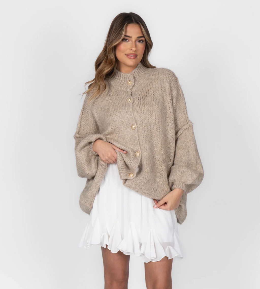 CozyGlam — cárdigan marrón