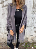 Solenne | Chaqueta larga abierta con flecos - imagen 1