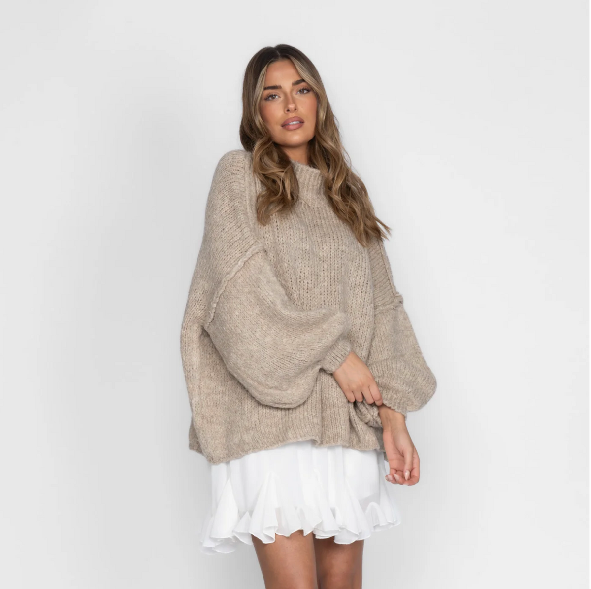 Nora jersey oversize beige - segunda vista