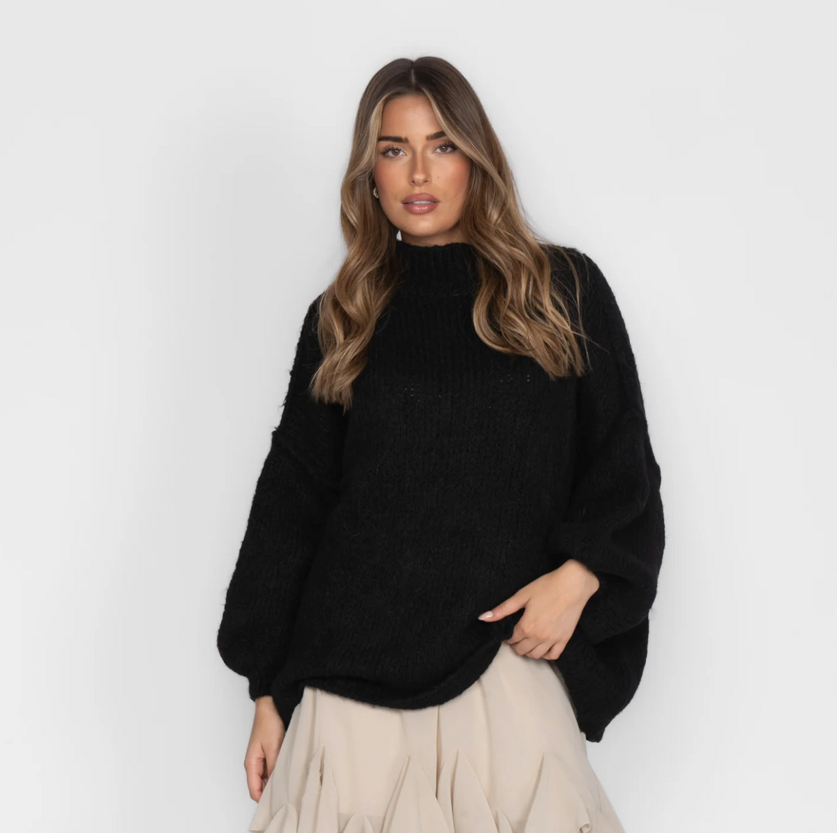 Nora jersey oversize negro - vista frontal