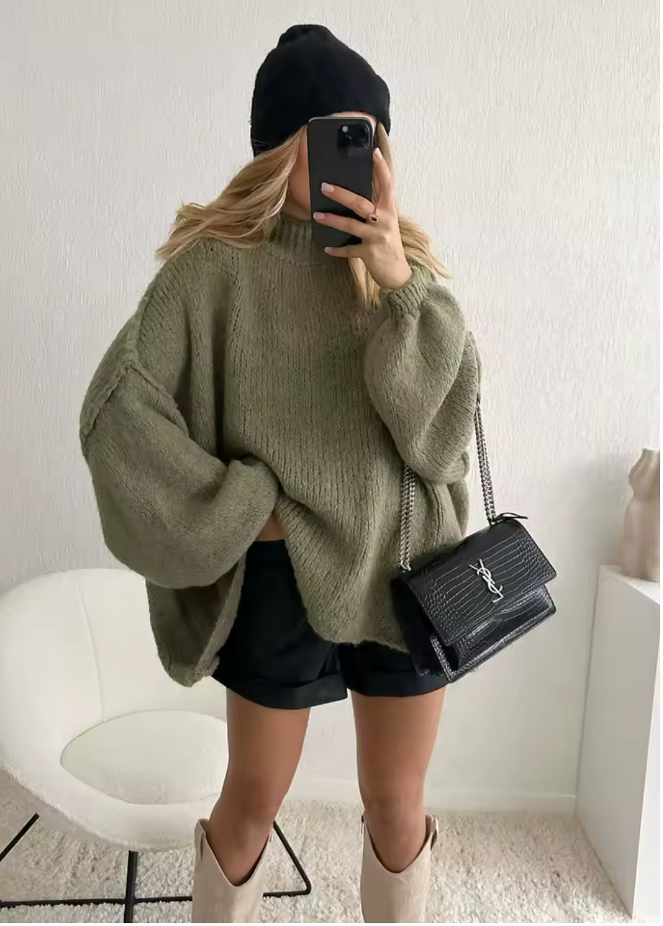 Nora jersey oversize verde - lifestyle