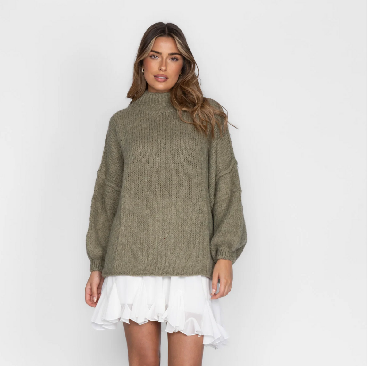 Nora jersey oversize verde - vista frontal