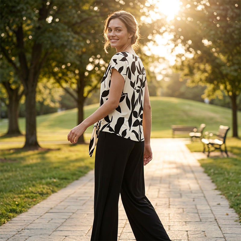 Rivana | Conjunto con top anudado y pantalón ancho - imagen 8