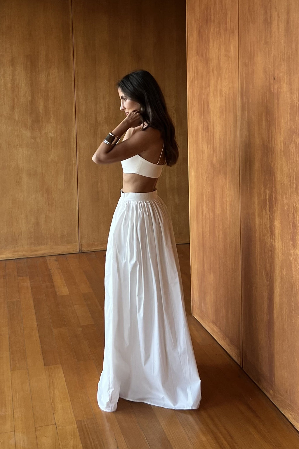Selene | Conjunto blanco con top y falda maxi - imagen 7