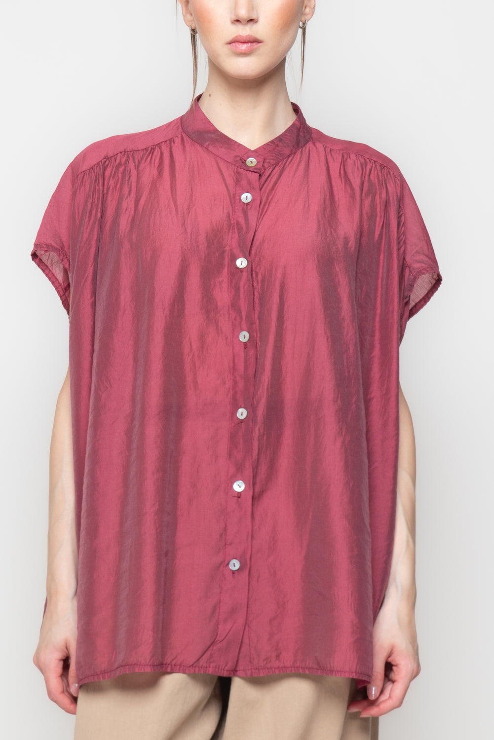 Camisa sin mangas oversize - blanco
